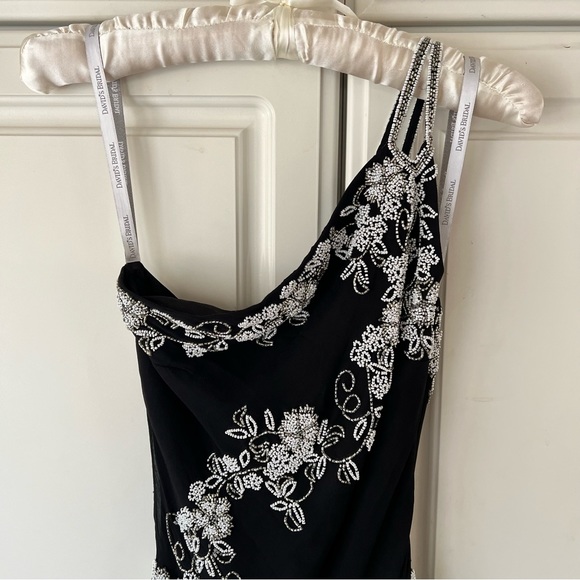 Vintage Y2k Floral Beaded Silk Prom Formal Dress - Picture 15 of 15